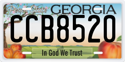 GA license plate CCB8520