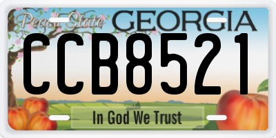 GA license plate CCB8521