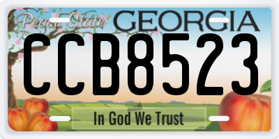 GA license plate CCB8523