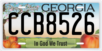 GA license plate CCB8526