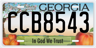 GA license plate CCB8543