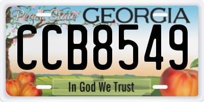GA license plate CCB8549