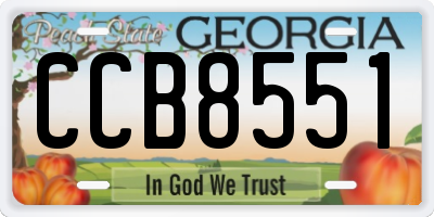 GA license plate CCB8551