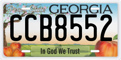 GA license plate CCB8552