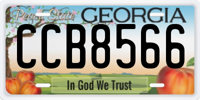 GA license plate CCB8566