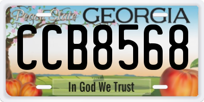 GA license plate CCB8568
