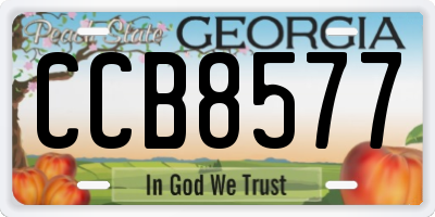 GA license plate CCB8577
