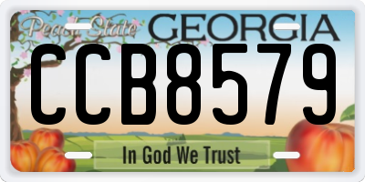GA license plate CCB8579