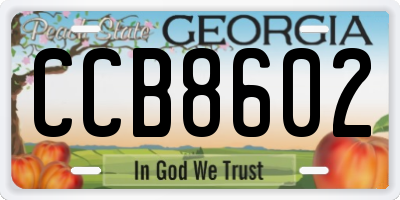 GA license plate CCB8602