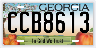 GA license plate CCB8613
