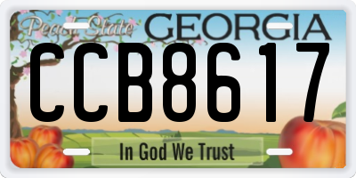 GA license plate CCB8617