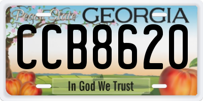 GA license plate CCB8620