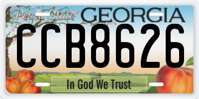 GA license plate CCB8626