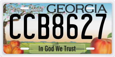 GA license plate CCB8627