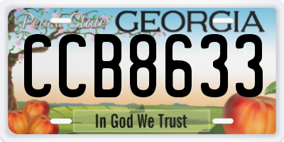 GA license plate CCB8633