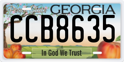 GA license plate CCB8635