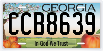 GA license plate CCB8639