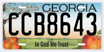 GA license plate CCB8643
