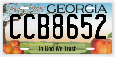 GA license plate CCB8652
