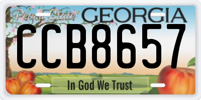 GA license plate CCB8657