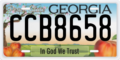 GA license plate CCB8658
