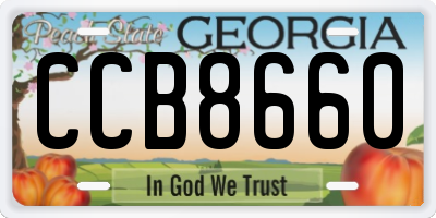 GA license plate CCB8660
