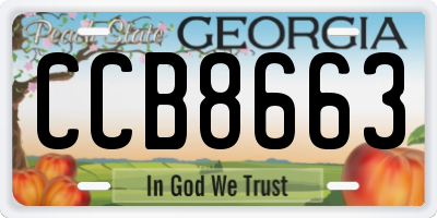 GA license plate CCB8663