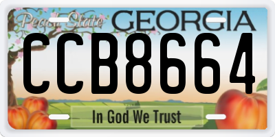GA license plate CCB8664