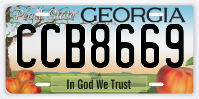 GA license plate CCB8669