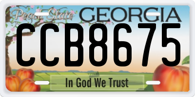 GA license plate CCB8675