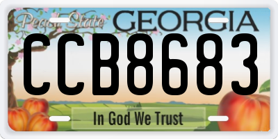 GA license plate CCB8683