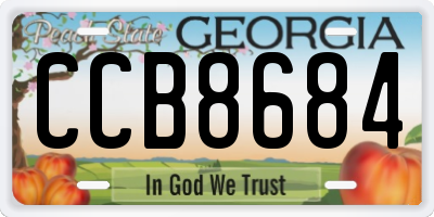 GA license plate CCB8684