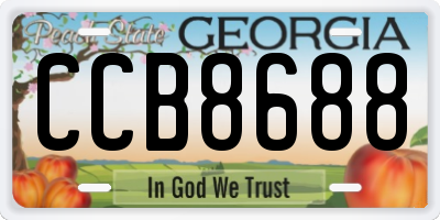 GA license plate CCB8688