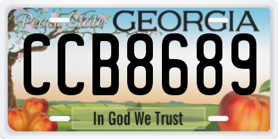 GA license plate CCB8689
