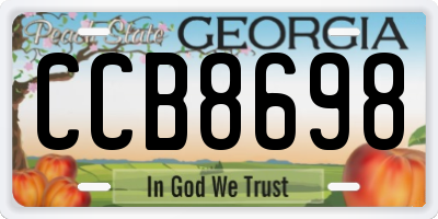 GA license plate CCB8698