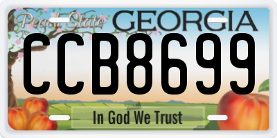 GA license plate CCB8699