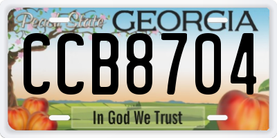 GA license plate CCB8704