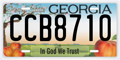 GA license plate CCB8710