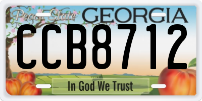 GA license plate CCB8712