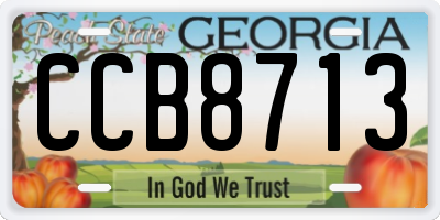 GA license plate CCB8713
