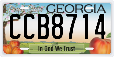 GA license plate CCB8714