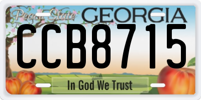 GA license plate CCB8715