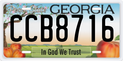 GA license plate CCB8716