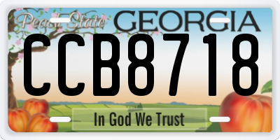 GA license plate CCB8718