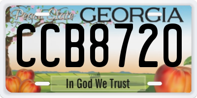 GA license plate CCB8720