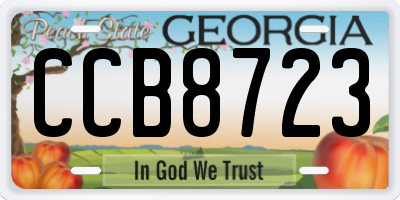 GA license plate CCB8723