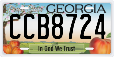 GA license plate CCB8724