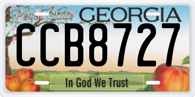 GA license plate CCB8727