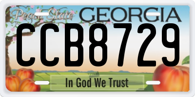 GA license plate CCB8729