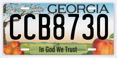 GA license plate CCB8730
